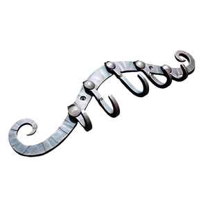 <b>Wall</b> Mounted Matte Black Powder Coated Finished Iron Hook <b>Rail</b> For Decor For Lawn Organizer For Garden Organizer For Closet - Product Image 4