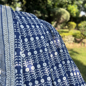 New Arrival 2026 Handcrafted Indigo <b>Blue</b> Block Print 100% Cotton Jaipuri Artisanal Floral Kantha Quilt & <b>Throw</b> Bed Speread - Product Image 6