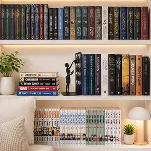 Creative Metal <b>Bookend</b> With Woman Silhouette Design For Desk Storage Organization - Product Image 6