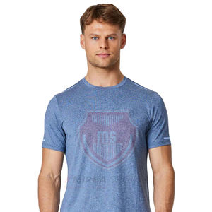 T-shirt de course pour homme, coupe ajustée, tricoté, respirant, style sportif, manches courtes - Product Image 4