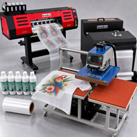 Mesin Transfer Kaos DTF 60cm I3200 XP600 Dual Head dengan Pengering dan Penggoyang Bubuk
