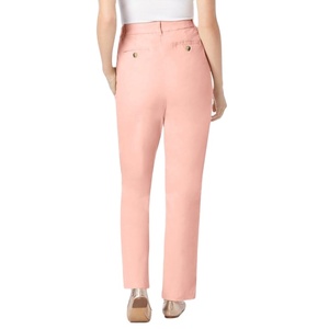 Pantalones Chino de Mujer, Diseño Personalizado, Color Sólido, Cintura Media, Spandex/Algodón Premium, Nueva Llegada - Product Image 6