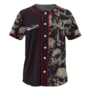 เสื้อเบสบอลพิมพ์ลายดิจิทัล โพลีเอสเตอร์ 100% ระบายอากาศได้ดี แห้งเร็ว ประสิทธิภาพสูง แบบกระดุมเต็มตัว พร้อมโลโก้ทีมส่วนตัว - Product Image 1