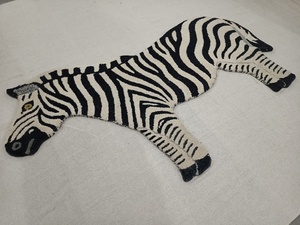 พรมประดับกระจุกรูปม้าลายทำด้วยมือพรมสัตว์สำหรับสถานรับเลี้ยงเด็กห้องเด็กตกแต่งธีมซาฟารี - Product Image 3