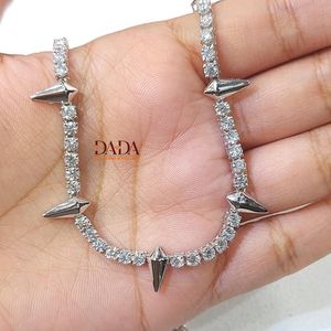 Supreme Cut Lab Grown Diamond Tennis <b>Necklace</b> Women Certified Ethical Diamond <b>Statement</b> <b>Necklace</b> Luxury Jewelry Gold Rhodium - Product Image 5