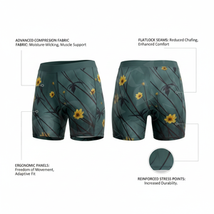 Shorts de compression taille haute pour la gym, personnalisables, imprimés, extensibles, pour le yoga et le fitness, style cycliste, vente en gros, faible MOQ, OEM ODM - Product Image 2