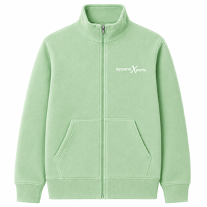 Sweat-shirt polaire à col montant et fermeture éclair intégrale pour homme avec poche avant – Vente en gros - Product Image 1