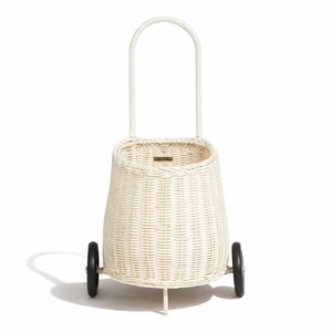 Carrito de mimbre con asa para niños, cesta de almacenamiento, bolsa de transporte, carrito con ruedas - Product Image 4