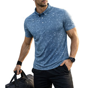 Golf à séchage rapide pour hommes OEM pour polo Maillot respirant en spandex/polyester Logo imprimé - Product Image 3