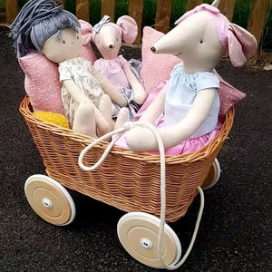 Poussettes jouets pour enfants, chariots à tirer jouets, fabriqués en rotin naturel au Vietnam. - Product Image 6