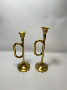 Juego de Portavelas Cónicos de Aluminio Dorado Estilo Nórdico con Borde Festoneado, Soporte para Velas, Venta al por Mayor, Decoración para Mesa de Boda o Eventos - Product Image 6