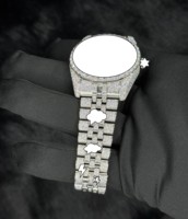 Montre de luxe unisexe en acier inoxydable avec cadran en verre et diamants Moissanite VVS de haute qualité – Offre spéciale