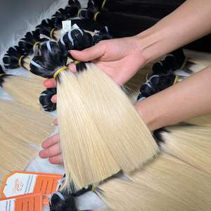 Lots de Cheveux Humains Vietnamiens Ombrés Blonds en Gros avec Closure Frontale pour la Confection de Perruques - Product Image 2