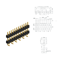 Pin Header in Lega di Zinco e Ottone per Impieghi Gravosi da 2,00 mm (Nero/Oro) per Attrezzature