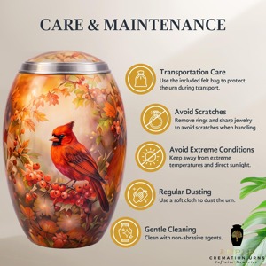 Red <b>Cardinal</b> Bird Cremation Urn for Human Ashes Memorial Adult Funeral Urn 10 inches - Product Image 5