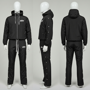 Fournisseur Vérifié Pakistan – Nouveaux Ensembles de Survêtements Décontractés en Coton Uni avec Capuche, Coupe-Vent, Personnalisables avec Logo, pour Maternité, Noir - Product Image 1