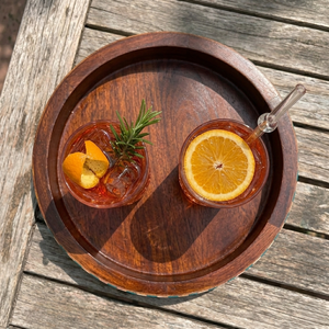 Mango Wood Round Serving <b>Tray</b> Resin Inlay Green and White Decorative <b>Storage</b> <b>Tray</b> for Home Dining - Product Image 6