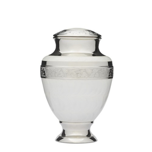 Handcrafted Pink Enamel Brass Cremation Urn For Human Ashes Adult <b>Large</b> Silver Hand Engraved Decorative Funeral <b>Memorial</b> - Product Image 4