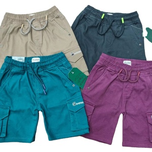 Pantalon court 100% coton pour garçon 4-10 ans Short de poche élastique décontracté avec décoration à motif pour l'impression globale - Product Image 4