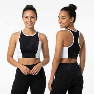 High Performance Custom Style Racerback Sports Bra <b>Padded</b> Workout Crop Top Breathable Gym Fitness <b>Running</b> Yoga Sports Bra OEM - Product Image 3