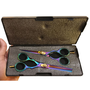 Ensemble de ciseaux de coiffure multicolores de 6 pouces avec logo personnalisé et emballage personnalisé - Product Image 1