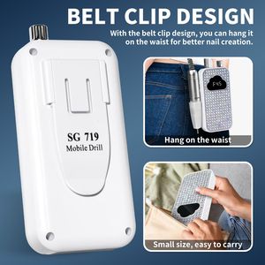 Machine à ongles professionnelle portable sans fil 45000 tr/min, kit de lime à ongles électrique scintillante avec embouts rechargeables - Product Image 2