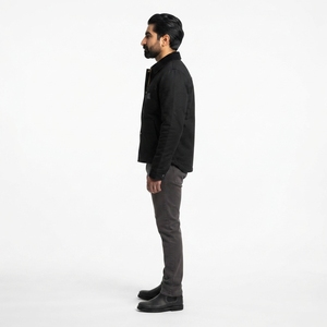 Chaqueta de trabajo cómoda de sarga 100% algodón para hombre, uniforme casual, camisa de trabajo con etiqueta privada OEM, estampado serigrafiado, detección de agujas - Product Image 3