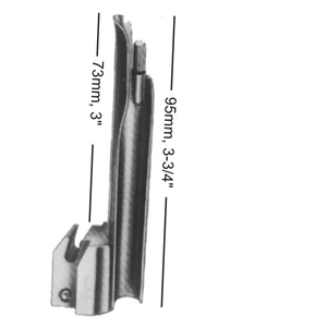 Lame de laryngoscope manuelle réutilisable en acier inoxydable de haute qualité, pointe légèrement courbée, pour procédures médicales ORL, modèle Wisconsin Foregger - Product Image 2
