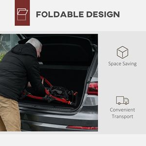 Deambulatore Regolabile in Altezza per Anziani con Doppio Freno, Ruote e Vano Portaoggetti, Leggero, Rosso - Product Image 6