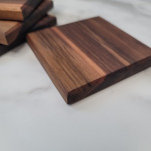 Round Acacia Wood <b>Coasters</b> Set Rustic Wooden <b>Drink</b> Mats for Coffee Tea and Wine Glasses - Product Image 3