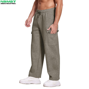 High Quality Solid Color Plain Dyed Mid Waist Lightweight Jogger Pants Men <b>Drawstring</b> Comfort Warm Breathable <b>Trousers</b> - Product Image 3