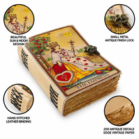 Diario de Cuero Rígido con Encuadernación Cosida Hecho a Mano, Libro Místico de la Emperatriz, Tarot, Diario de Sombras, Papel con Borde Irregular, Regalo al por Mayor