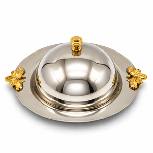 Dôme en chocolat de qualité supérieure avec poignées sculptées en forme de fleurs pour restaurants, hôtels, mariages et événements, tailles et couleurs personnalisées disponibles - Product Image 1