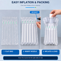 Sac gonflable personnalisé AIR-DFLY à 6 colonnes en forme de Q, 7x7x17cm, pour l'emballage protecteur antichoc des flacons en verre cosmétiques