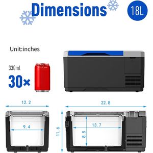 Frigorifero Portatile per Auto V18 19Qt 12V 45W a Basso Rumore con Controllo APP per Camper e Barche - Product Image 4
