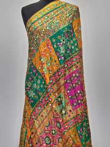 Fashion Mirror Work Shawl Traditional <b>Scarves</b> Set Elegant Handmade Embroidered Wedding Party Wear Women Wholesale Collection - Product Image 3