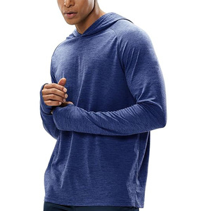 Men's Sunscreen Fleece Hoodies Long Sleeves <b>Thumb</b> Holes Quick Drying Lightweight Color Blocking Pattern Pocket Design for - Product Image 4