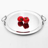 Plateau de service élégant en métal pour aliments, boissons, collations, idéal pour la maison, la cuisine, les restaurants, les hôtels, les buffets et les événements