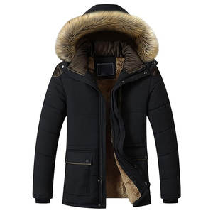 Manteau d'hiver pour homme en fausse fourrure avec capuche, directement de l'usine, logo personnalisé disponible, vente en gros, veste thermique d'hiver pour homme - Product Image 1