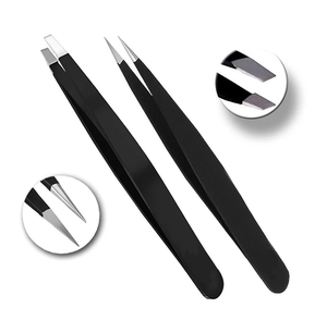 แหนบถอนคิ้วแบบปลายเอียงสไตล์คลาสสิกทำจากสแตนเลสเคลือบโคโลสไตล์คลาสสิกทนทานน้ำหนักเบา - Product Image 4