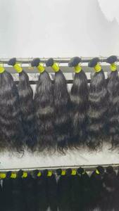 Extensions de cheveux humains de qualité supérieure, semi-bouclés, entièrement bouclés, couleur noire, longueur courte, longueur longue, bouclés naturels noirs - Product Image 3