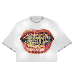 T-shirt personnalisé vintage délavé à l'acide 100% coton épais coupe ample impression DTG pierres précieuses strass court pour homme - Product Image 6