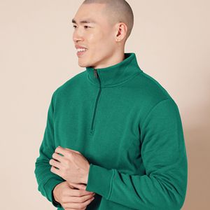 Pull-over à col zippé pour homme avec logo personnalisé OEM, en tricot à manches longues, sweat-shirt décontracté pour le golf et les activités de plein air, vêtement uni - Product Image 4