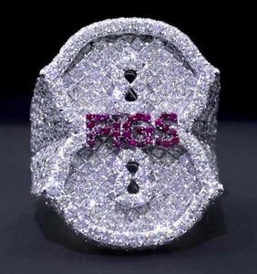 Custom Number Iced Out <b>925</b> Sterling <b>Silver</b> Cocktail <b>Ring</b> Round Cut VVS Moissanite Diamond Pave Setting Hip Hop Men's Wear <b>Ring</b> - Product Image 1