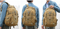 Sac à dos de randonnée tactique multifonctionnel personnalisé, imperméable, antivol, camouflage, survie, voyage en plein air, 36-56L, nylon