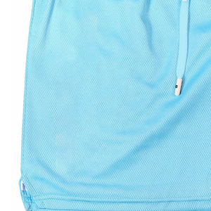 Shorts décontractés pour hommes, bleu clair uni, à séchage rapide, avec cordon de serrage, taille mi-haute, en polyester tricoté - Product Image 4