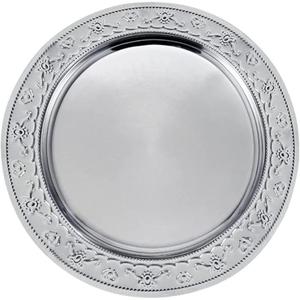 Assiette de présentation ronde en métal argenté, sans BPA, réutilisable, sans danger pour les aliments, pour fêtes et tables - Product Image 4