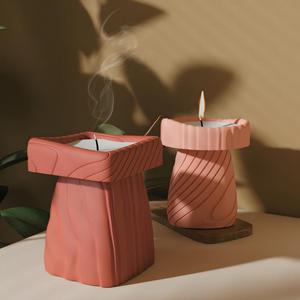 Holding Candle Striped Candlestick For Resin Candle <b>Silicone</b> Mold - Product Image 2