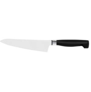 Ensemble de couteaux de cuisine à lame argentée avec manches noirs, bloc en bois marron clair, cisailles et aiguiseur pour trancher, couper et préparer les aliments - Product Image 4