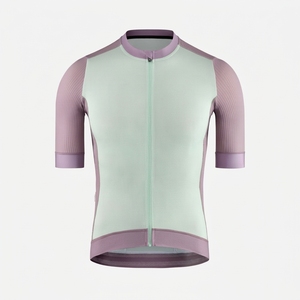Maillot de cyclisme unisexe à manches courtes, color-block, respirant, en polyester, haut de sport pour adulte, tenue de vélo - Product Image 1